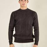 Maglia Uomo Invernale in Morbido Tessuto con Mezzo Collo Rigato. Eleganza e Comfort in un Solo Capo. DM9572 NERO DATCH 