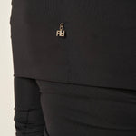 Abito lungo donna con scollo Shiffer e spacco posteriore. Sensualità ed eleganza in un solo capo. AB003159 NERO ARTIGLI 