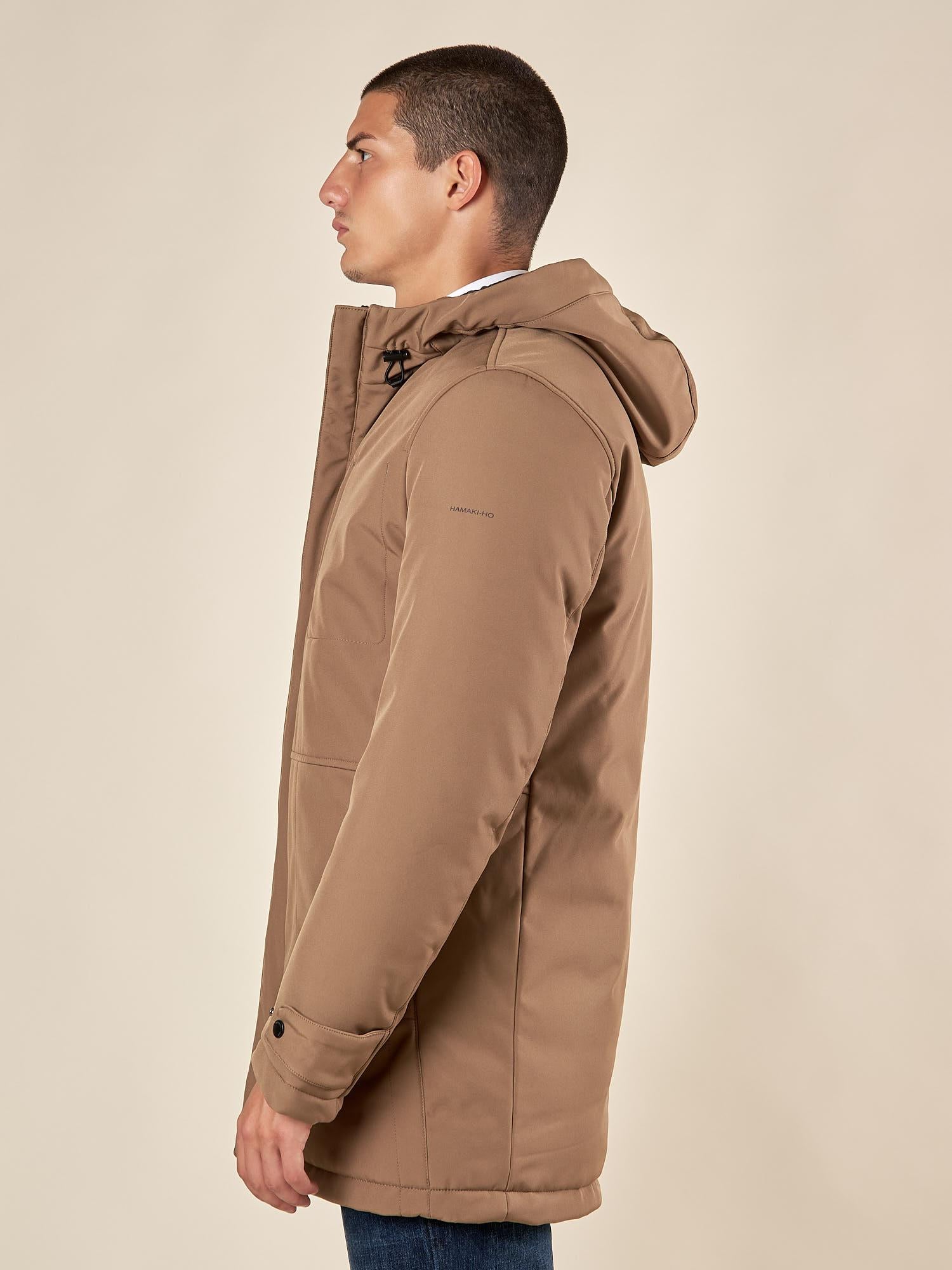 Giubbino Uomo con Cappuccio Antivento Tasca con Zip. GBI1616H FANGO HAMAKI-HO 