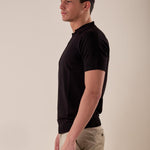 Polo manica corta collo derby viscosa tessuto crepe finezza 12 uomo. CON2152125 BLACK CONSENSO 