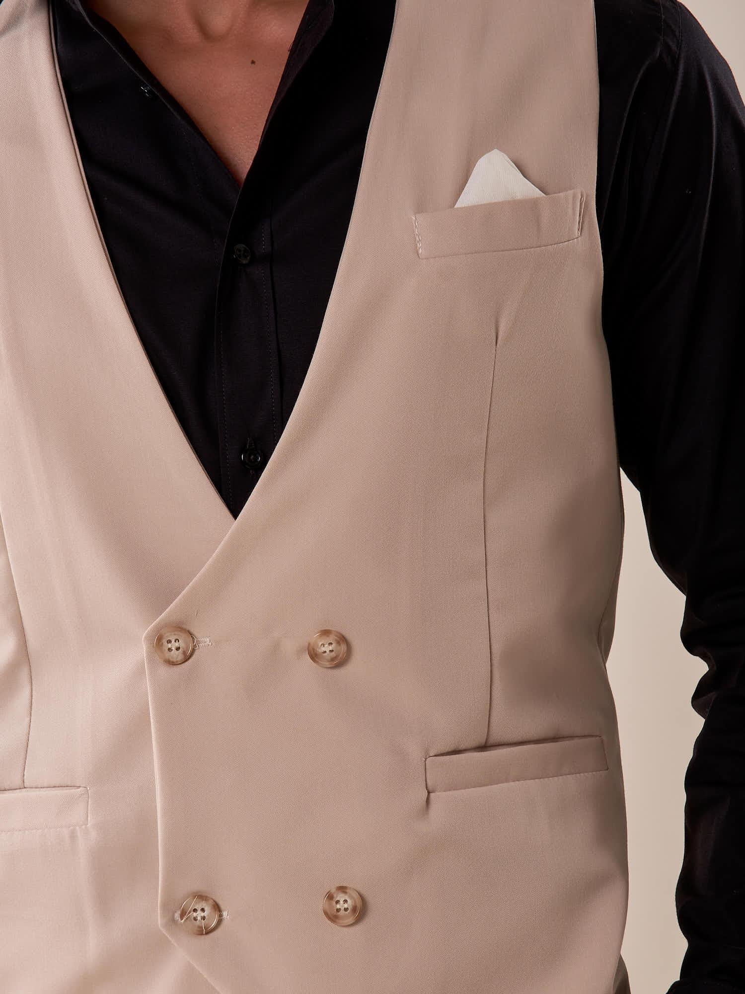 Gilet doppio petto GPE508 BEIGE BLACKSUNDAY 
