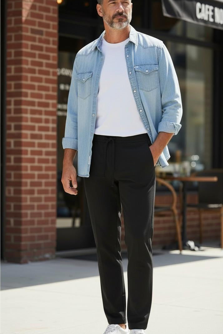 Pantalone Uomo Modello Pantalaccio Slim Fit con Laccetto OC1S2S6P08 NERO OVER-D 