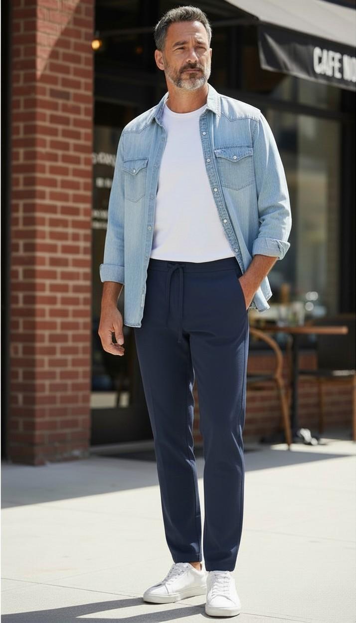 Pantalone Uomo Modello Pantalaccio Slim Fit con Laccetto OC1S2S6P08 BLU OVER-D Uomo 