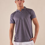 Polo da uomo manica corta in cotone mercerizzato con collo derby. DM9303 BLU DATCH 