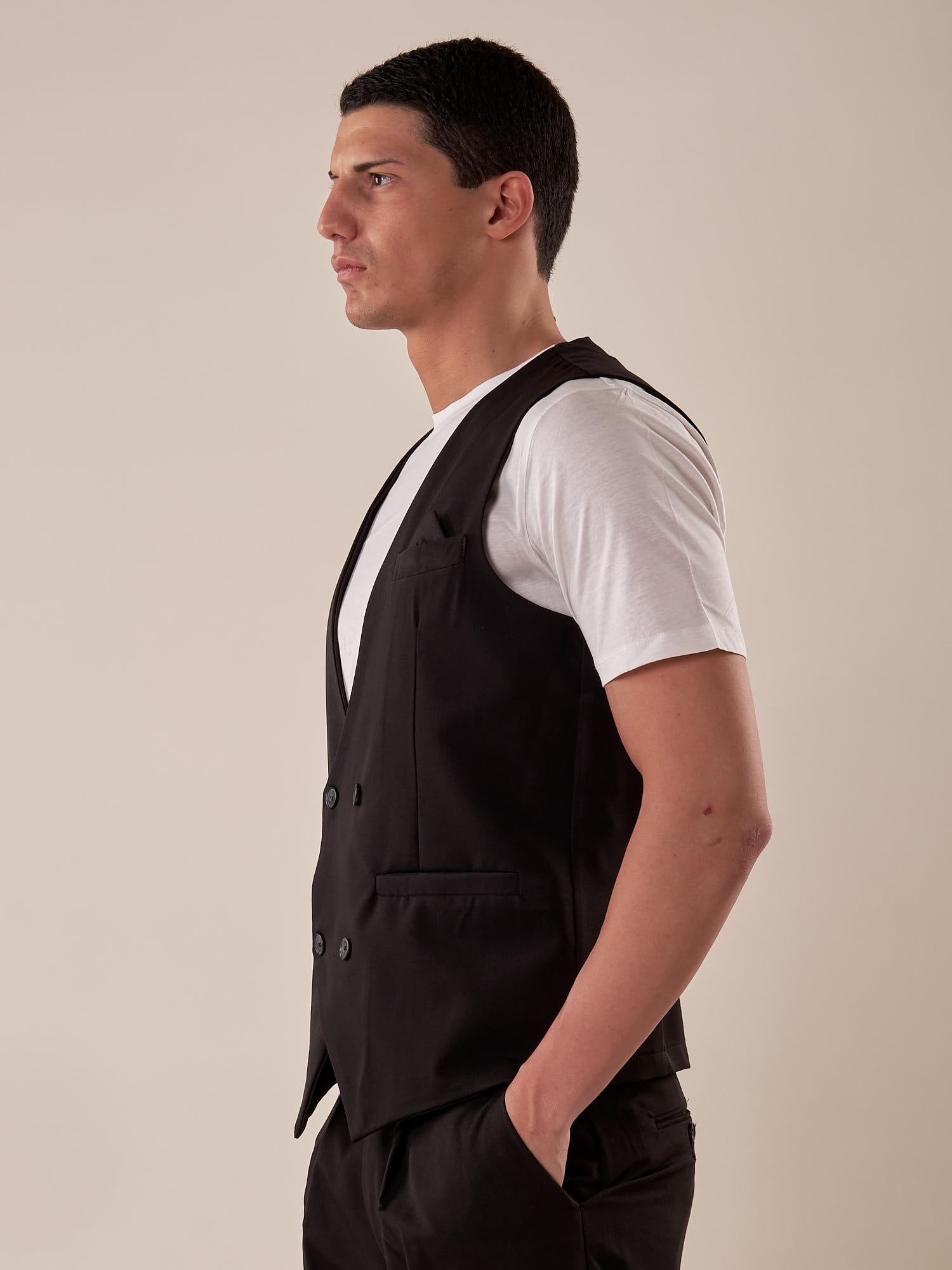 Gilet doppio petto uomo. GPE508 NERO BLACKSUNDAY 