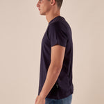 T-shirt Uomo manica corta in cotone 100% con logo stampato a contrasto TS616034 BLU Henry Cotton's 