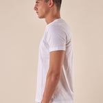 T-shirt Uomo in cotone 100% con colletto serafino. BAM5455 BIANCO BACI & ABBRACCI 