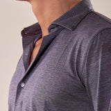 Camicia manica lunga micro piquet uomo. OC1S2S5C35 BLU OVER-D Uomo 