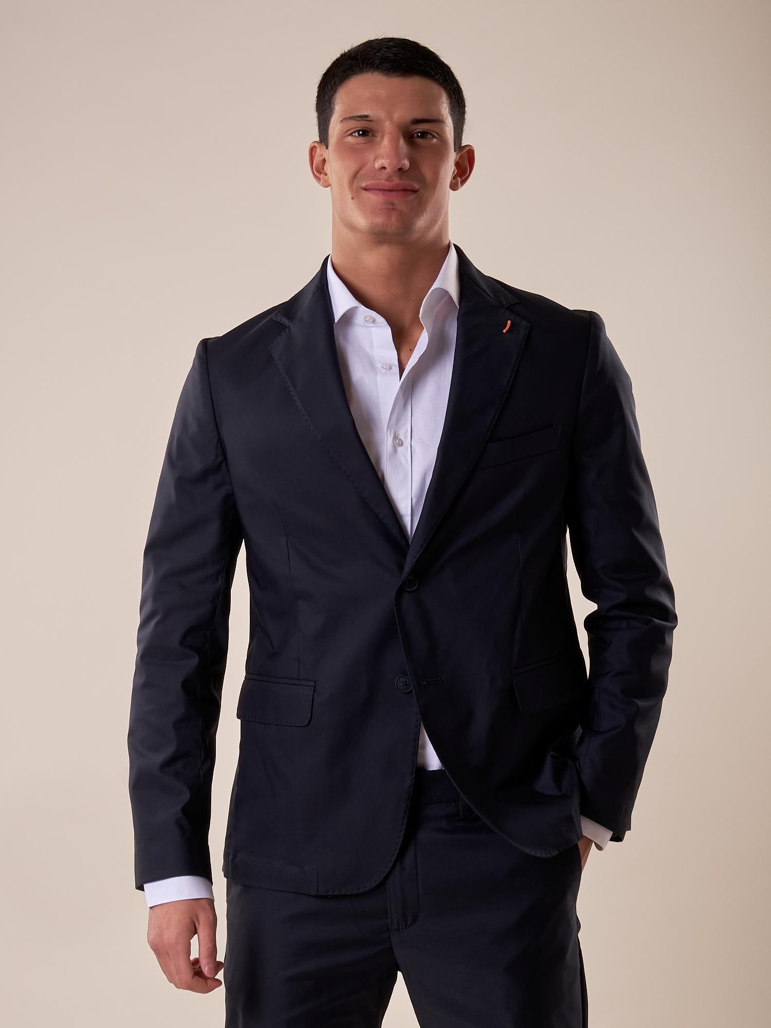 Giacca uomo due bottoni regular fit asca con pattine. OE1S2S5G12 BLU OVER-D Uomo 