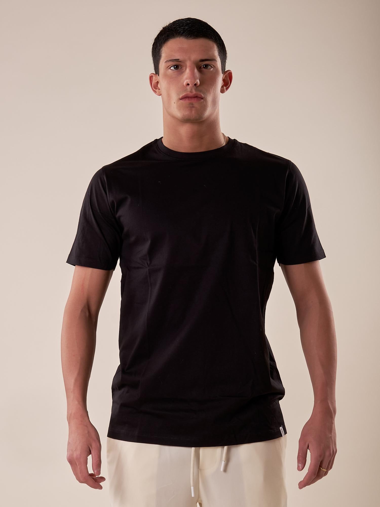T-Shirt manica corta cotone mercerizzato uomo. OC1S2S5T10 NERO OVER-D 