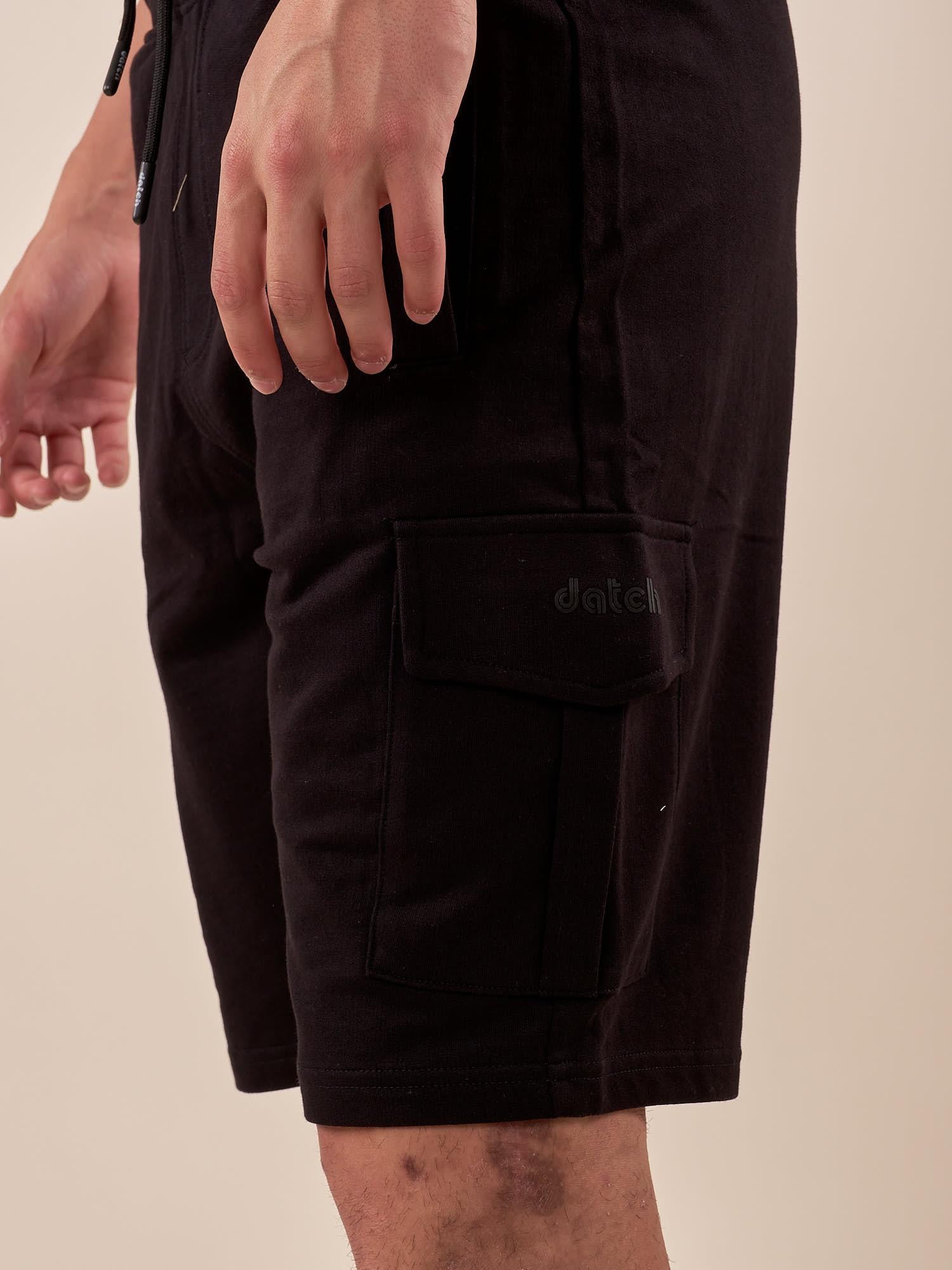 Bermuda Uomo in felpa con tascone laterale. DM9206 NERO DATCH 