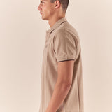Polo Uomo manica corta in cotone piquet con ricamo. P626122 BEIGE Henry Cotton's 