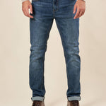 Jeans Uomo Regular Fit 5 tasche lavaggio medio. DM9644 MEDIUM BLUE DATCH 