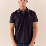 Polo Uomo manica corta in cotone piquet con ricamo. P626122 BLU Henry Cotton's Uomo 
