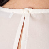 Blusa Donna Curvy Girocollo  Manica Lunga con Dettaglio Gioiello e Pience Frontali. F196YBFPEG PANNA Lizalù 