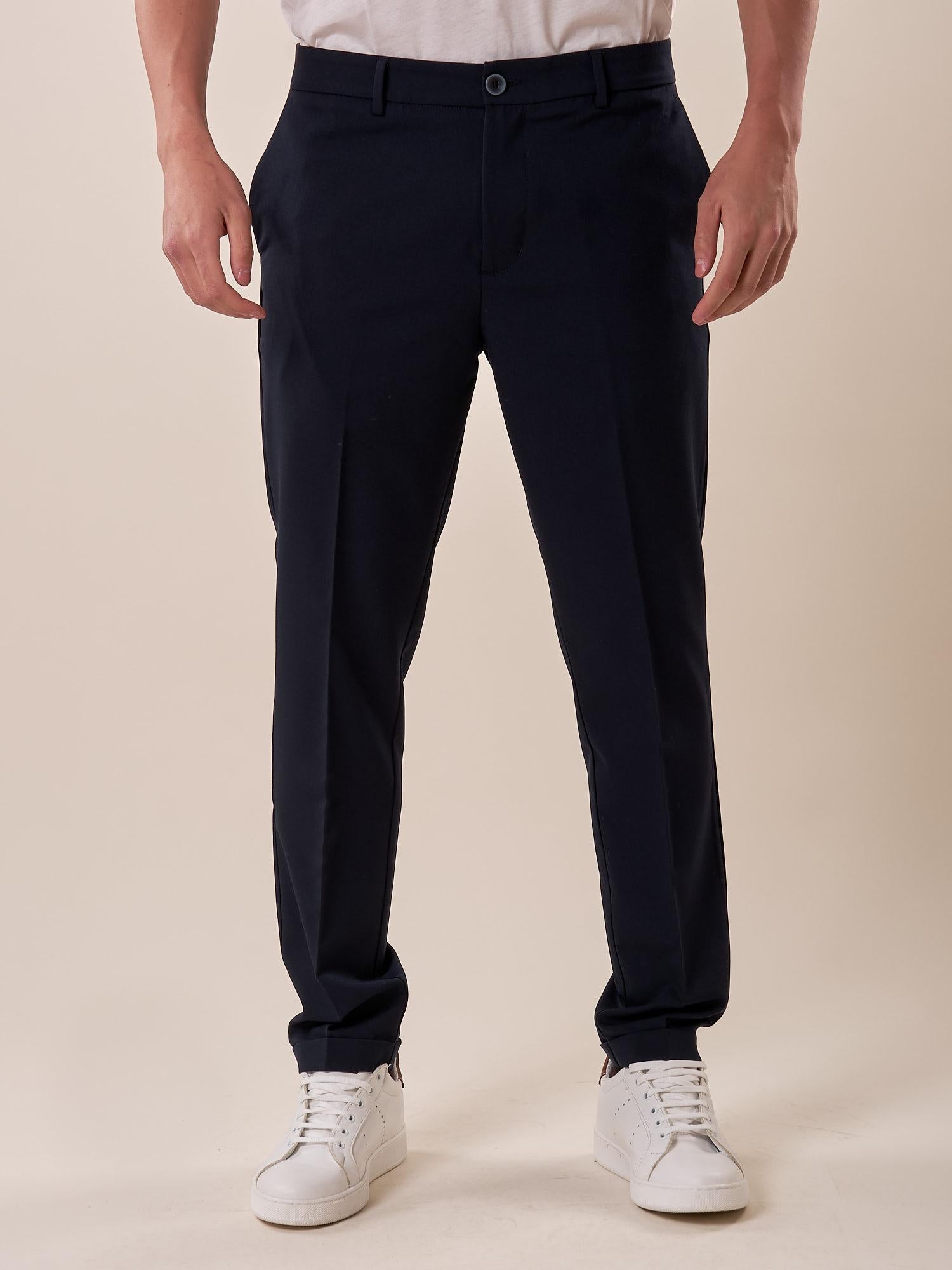 Pantalone chino slim fit con risvolto uomo. OC1S2S5P11 BLU OVER-D Uomo 
