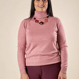 Dolcevita Donna Curvy in viscosa manica lunga basico ed essenziale. F712YBF02L CIPOLLA Lizalù 
