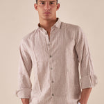 Camicia Uomo in misto lino a righe manica lunga. CE1265H FANGO HAMAKI-HO 