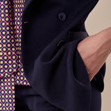 Complet tessuto crepe manica 3/4 donna. TA001980 BLU ARTIGLI 