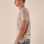 T-shirt Serafino Uomo in 100% Cotone  Manica Corta, Stile Casual e Versatile DM9285 DESERT STONE DATCH 
