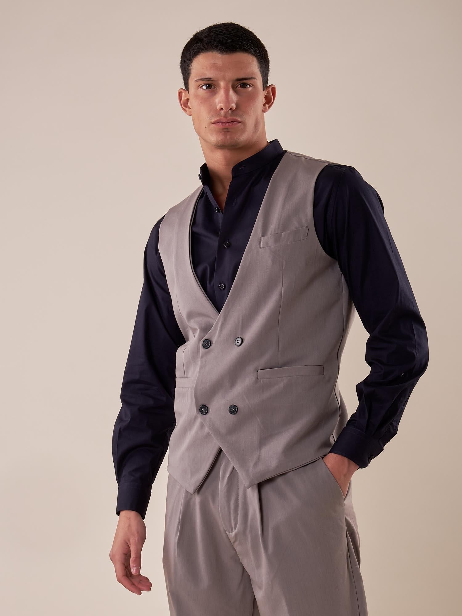 Gilet doppio petto uomo. GPE508 GRIGIO BLACKSUNDAY 