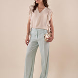 Pantalone Donna lungo a palazzo tessuto fluido con tasca allamericana. ROMI/A5116 RUGIADA ROMIHO 