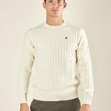 Maglia Uomo Invernale a Trecce in Misto Acrilico. Calore, Stile e Comfort per la Stagione Fredda. M431718 PANNA BEVERLY HILLS POLO CLUB 