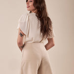 Shorts bicolore con pannello donna. SH002056 BEIGE ARTIGLI 