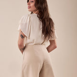Shorts bicolore con pannello donna. SH002056 BEIGE ARTIGLI 