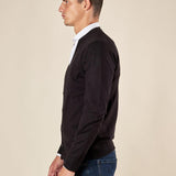 Cardigan Uomo manica lunga in misto viscosa. Eleganza rilassata e comfort naturale. CON/3005900 BLACK CONFAB 