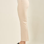 Pantalone donna in tessuto tecnico a zampetta. Vita regolare, zip laterale invisibile. PA003492 ONICE ARTIGLI 