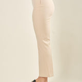 Pantalone donna in tessuto tecnico a zampetta. Vita regolare, zip laterale invisibile. PA003492 ONICE ARTIGLI 