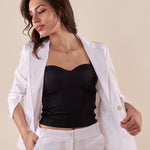 Giacca Donna raso di cotone manica 3/4. ROMI/4009 BIANCO ROMIHO 