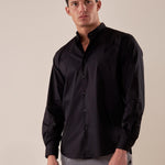 Camicia Manica lunga cotone elasticizzato modello alla coreana uomo. OC1S2S5C02 NERO OVER-D 