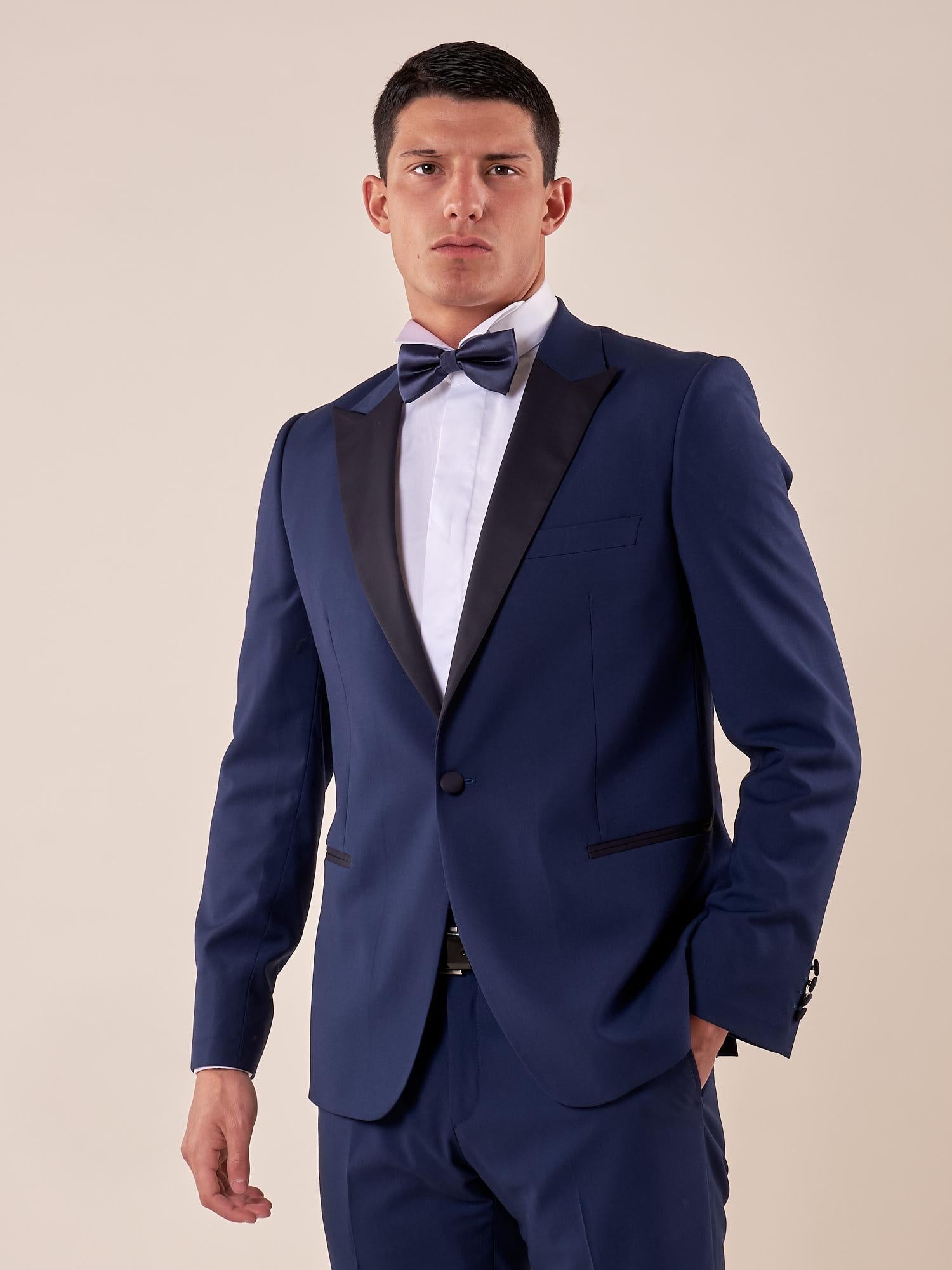Abito classico cerimonia giacca rever a lancia in raso uomo. TM/NAPOLIPRL AVION ITALIAN FORMAT Uomo 