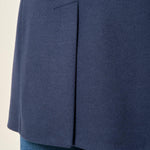 Cappotto donna monopetto. Due bottoni, tasca a pattina e vestibilità affiancata. CP003189 BLU ARTIGLI 