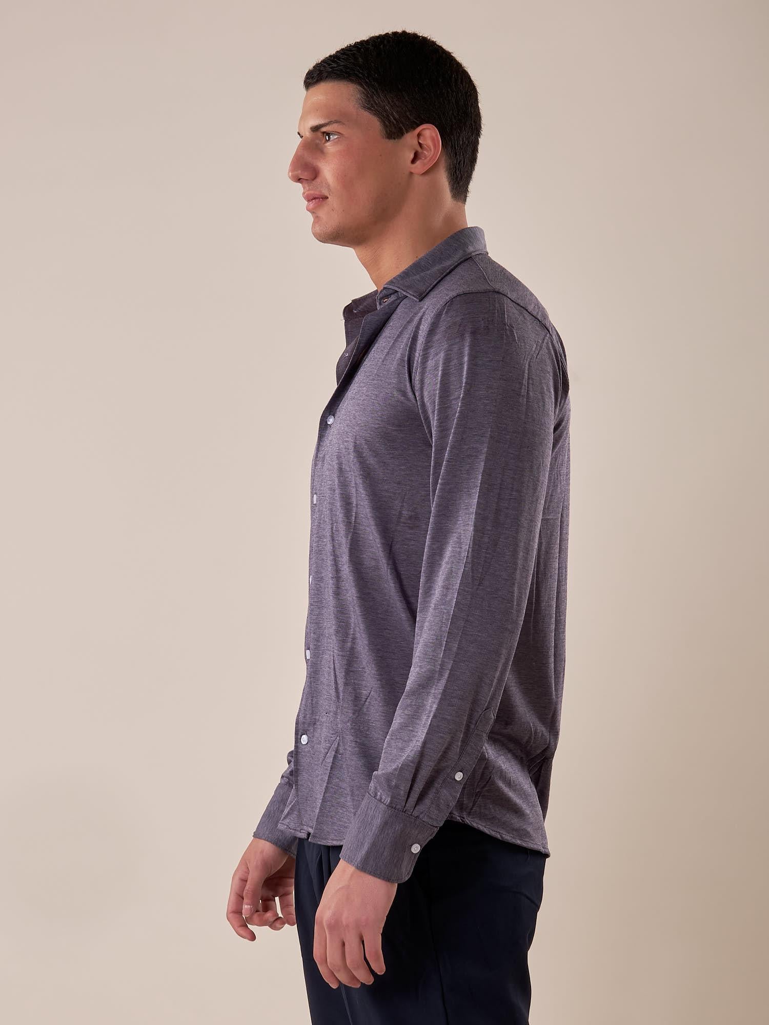 Camicia manica lunga micro piquet uomo. OC1S2S5C35 BLU OVER-D Uomo 