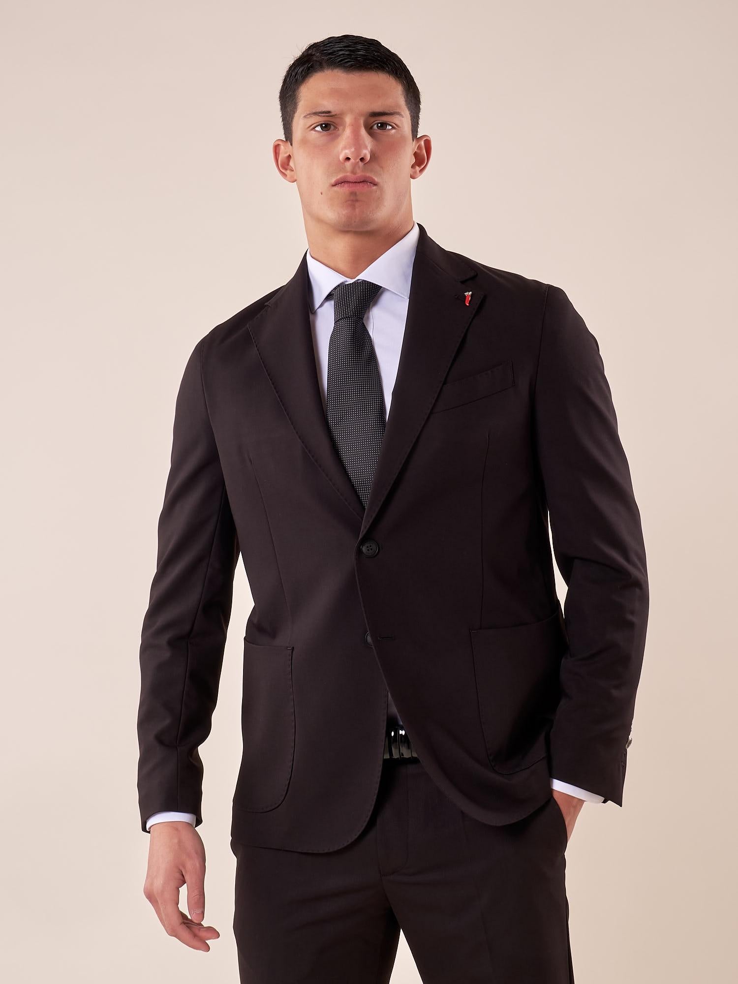 Abito classico sartoriale tasca a toppe uomo HAITI NERO MULISH 