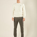 Maglia Uomo Invernale a Trecce in Misto Acrilico. Calore, Stile e Comfort per la Stagione Fredda. M431718 PANNA BEVERLY HILLS POLO CLUB 