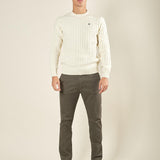 Maglia Uomo Invernale a Trecce in Misto Acrilico. Calore, Stile e Comfort per la Stagione Fredda. M431718 PANNA BEVERLY HILLS POLO CLUB 