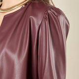 Giacca donna corta in ecopelle. GI003626 BORDEAUX ARTIGLI 
