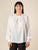 Blusa Donna Curvy Girocollo  Manica Lunga con Dettaglio Gioiello e Pience Frontali.