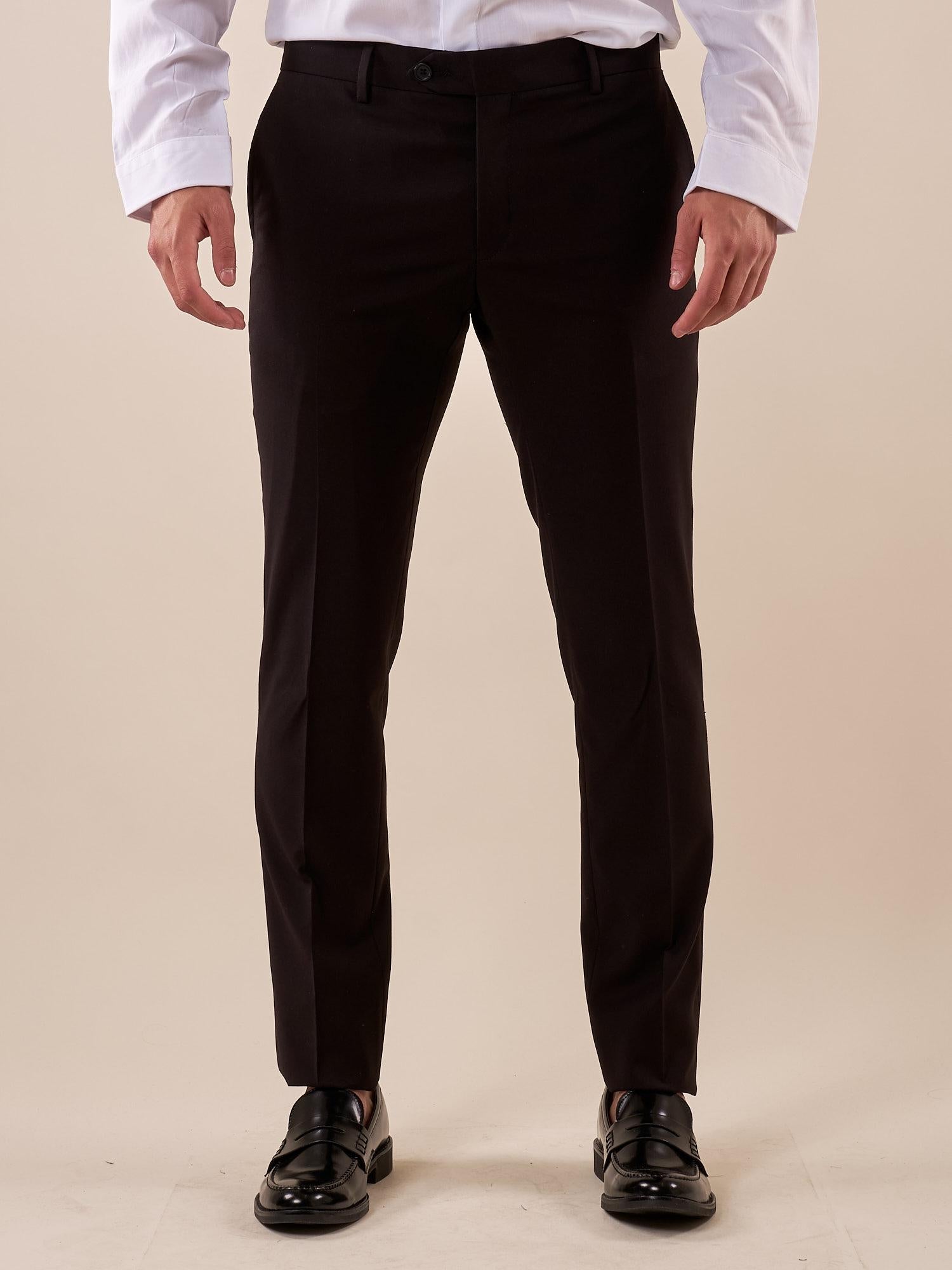 Pantalone da Uomo classico slim fit tasche all'americana. TM/NAP/D/7PANT NERO ITALIAN FORMAT 