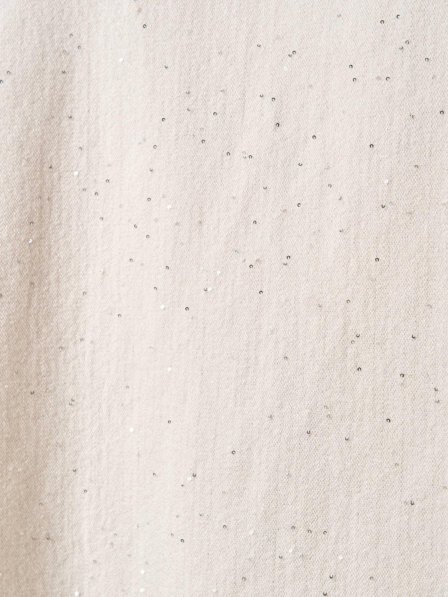 Maglia Donna Curvy in Viscosa  Scollo a V, Manica Raglan e Micro Paillettes Tono su Tono. F768YBFAZ23804 CREMA Lizalù 