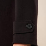 Cappotto Donna Curvy in Doppio Crepe con Collo alla Coreana  Eleganza Essenziale e Vestibilità Perfetta. F646YBFFAUSTINA NERO Lizalù 
