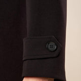 Cappotto Donna Curvy in Doppio Crepe con Collo alla Coreana  Eleganza Essenziale e Vestibilità Perfetta. F646YBFFAUSTINA NERO Lizalù 