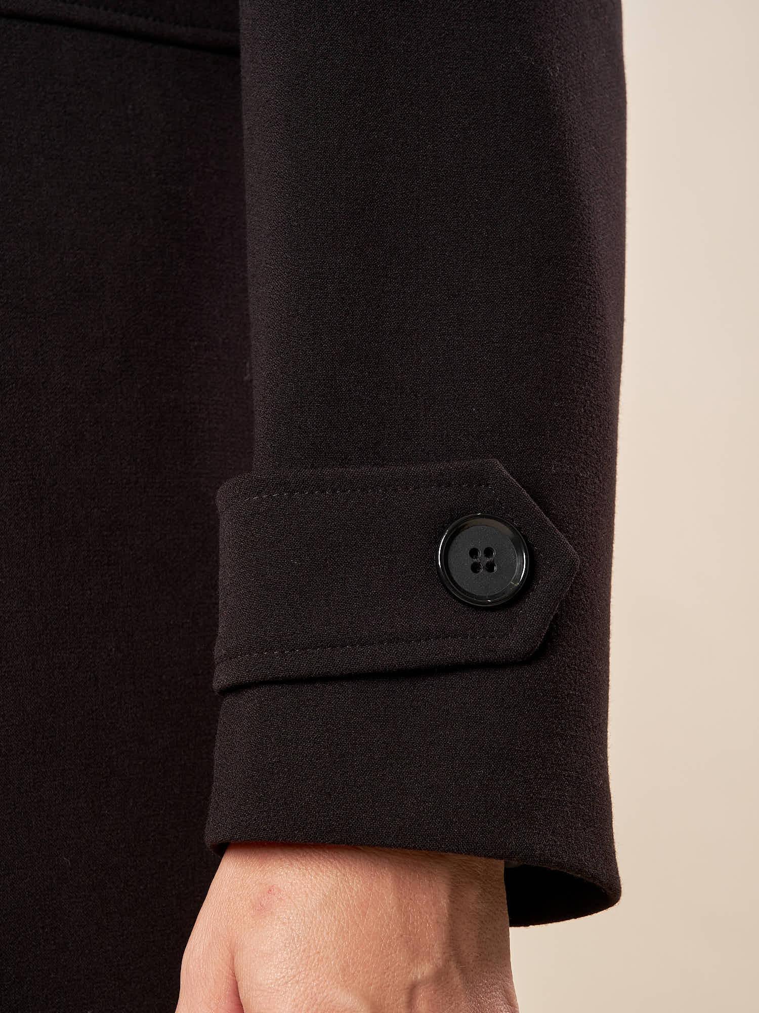 Cappotto Donna Curvy in Doppio Crepe con Collo alla Coreana  Eleganza Essenziale e Vestibilità Perfetta. F646YBFFAUSTINA NERO Lizalù 