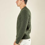 Maglia Uomo Invernale a Trecce in Misto Acrilico. Calore, Stile e Comfort per la Stagione Fredda. M431718 VERDE BEVERLY HILLS POLO CLUB 