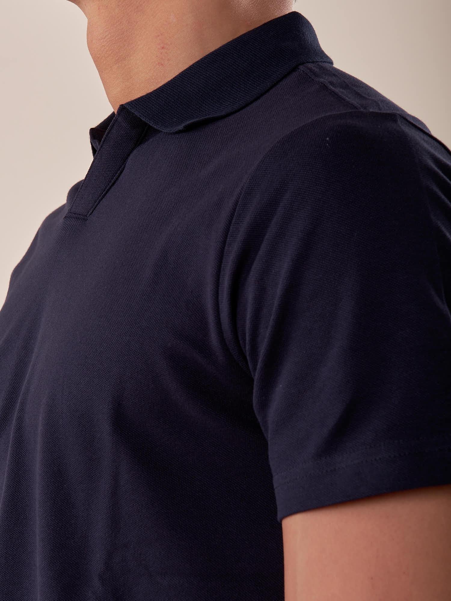 Polo manica corta collo derby piquet stretch uomo. CON2804425 NAVY CONSENSO 
