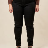 Pantalone Donna Curvy Effetto Push-Up in Cotone Jeansato Elasticizzato  Modello Slim Fit con Fondo Stretto. F883YBFLZ1067 NERO Lizalù 